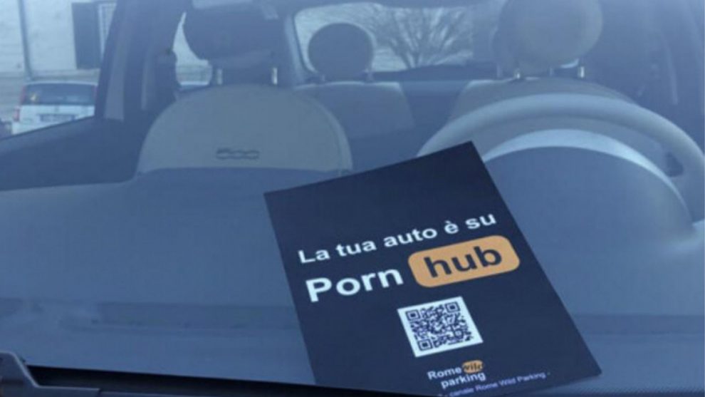 Guerrilla marketing di pornhub sulle auto